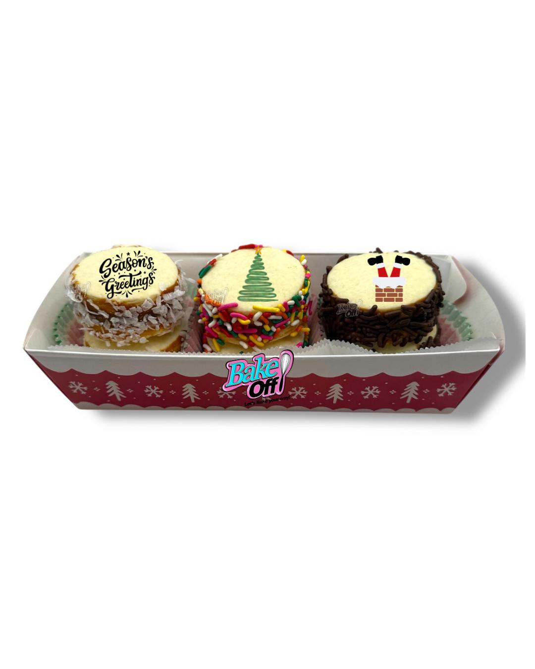 Caja de regalo de alfajores navideños